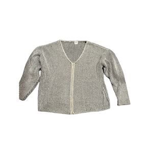 Jessica McClintock XL Zip-Up Sweater Oversized Relaxed Fit cozy comfy Knit Y2K